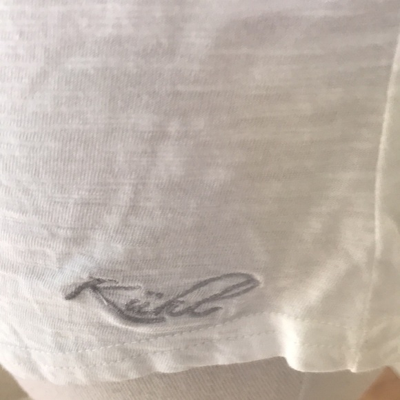 Kuhl small off white front button sleeve tab top. - Picture 2 of 8